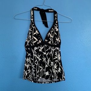 St. John’s Bay Black and White Halter Tankini